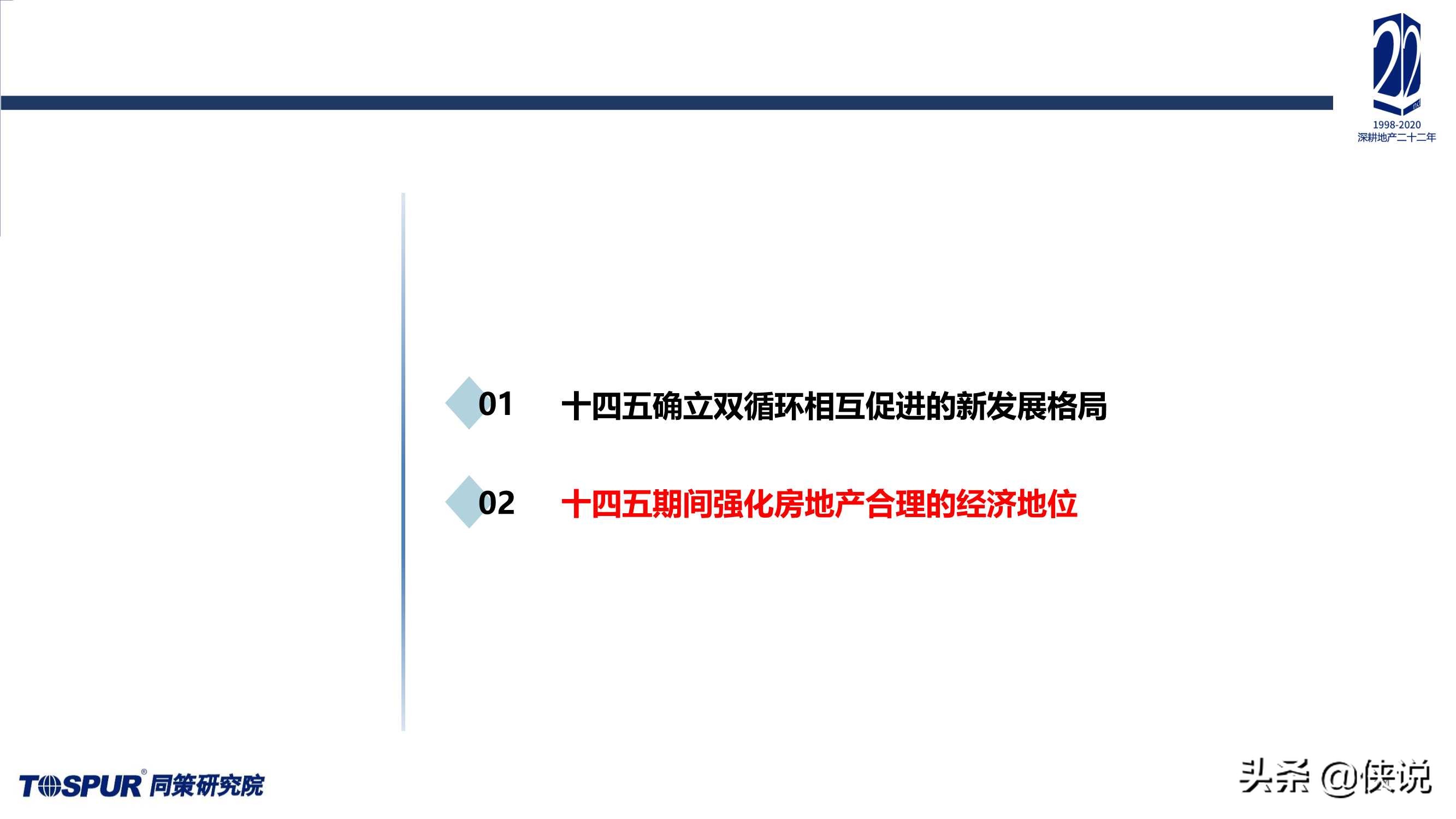 2020年楼市定位调整及“十四五”房地产再出发报告（同策）