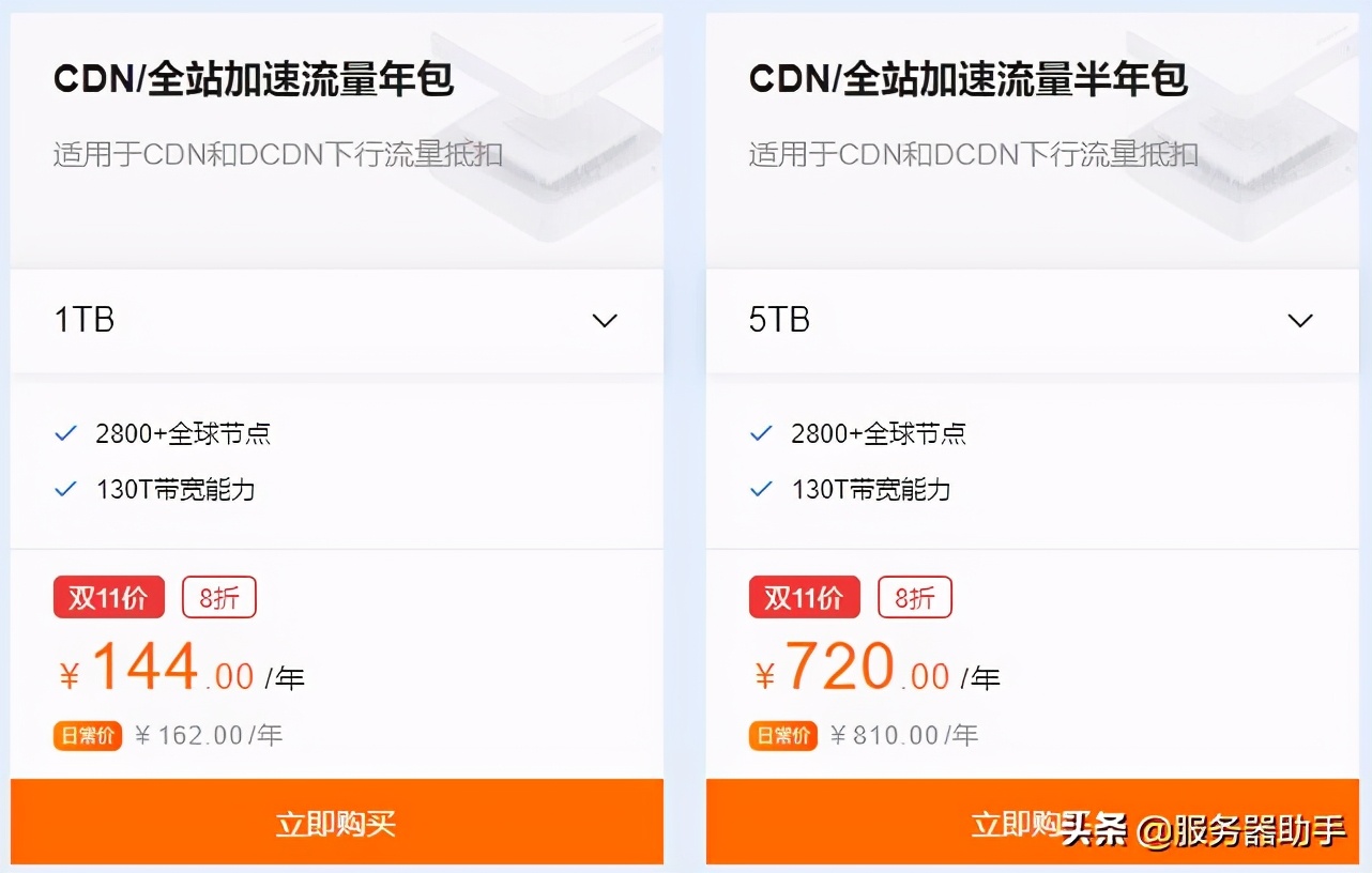 双十一全网CDN(网页内容分发提速)大盘点，阿里云产品看花眼