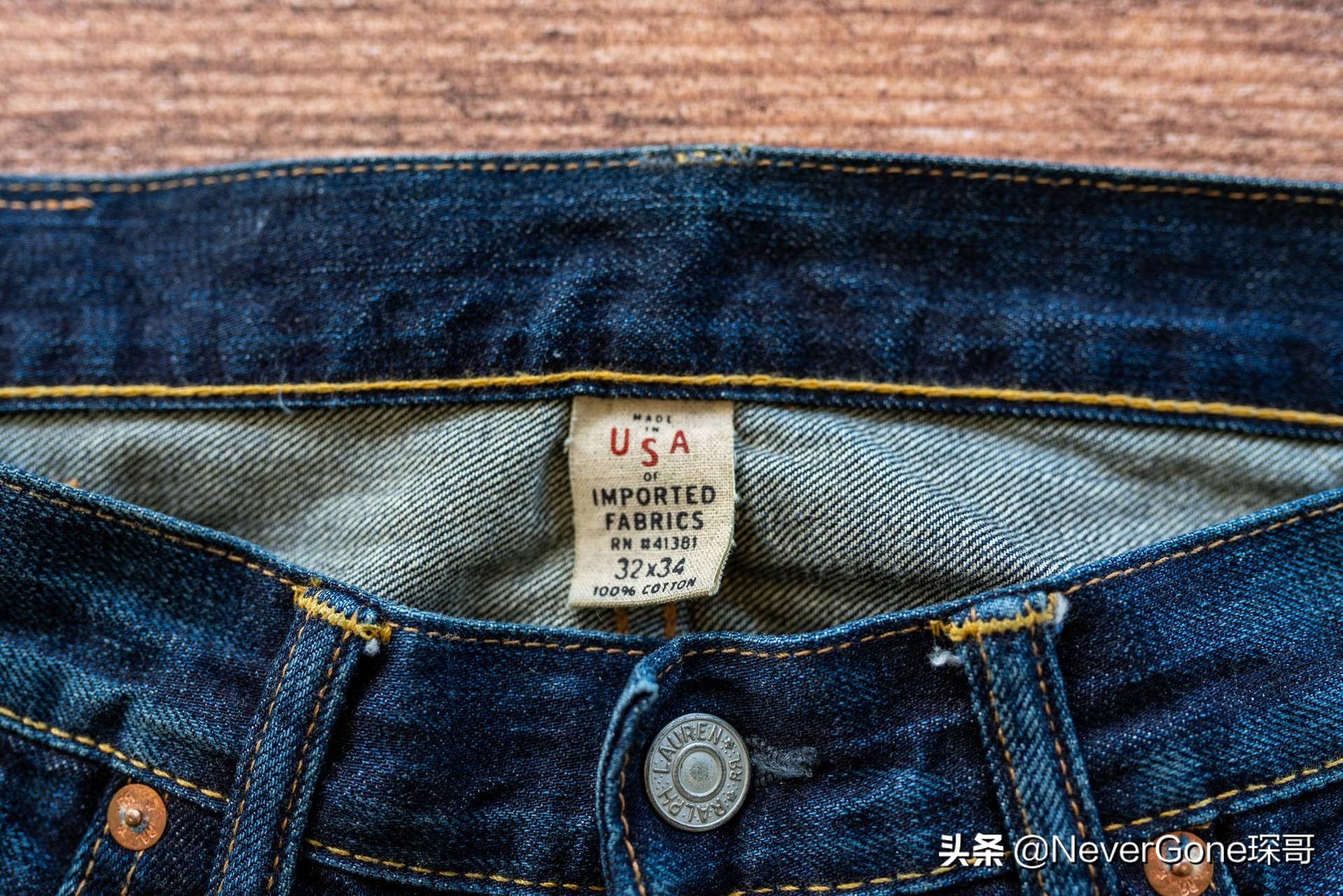 绕不开的袋花情节——一条RRL水洗赤耳牛仔裤