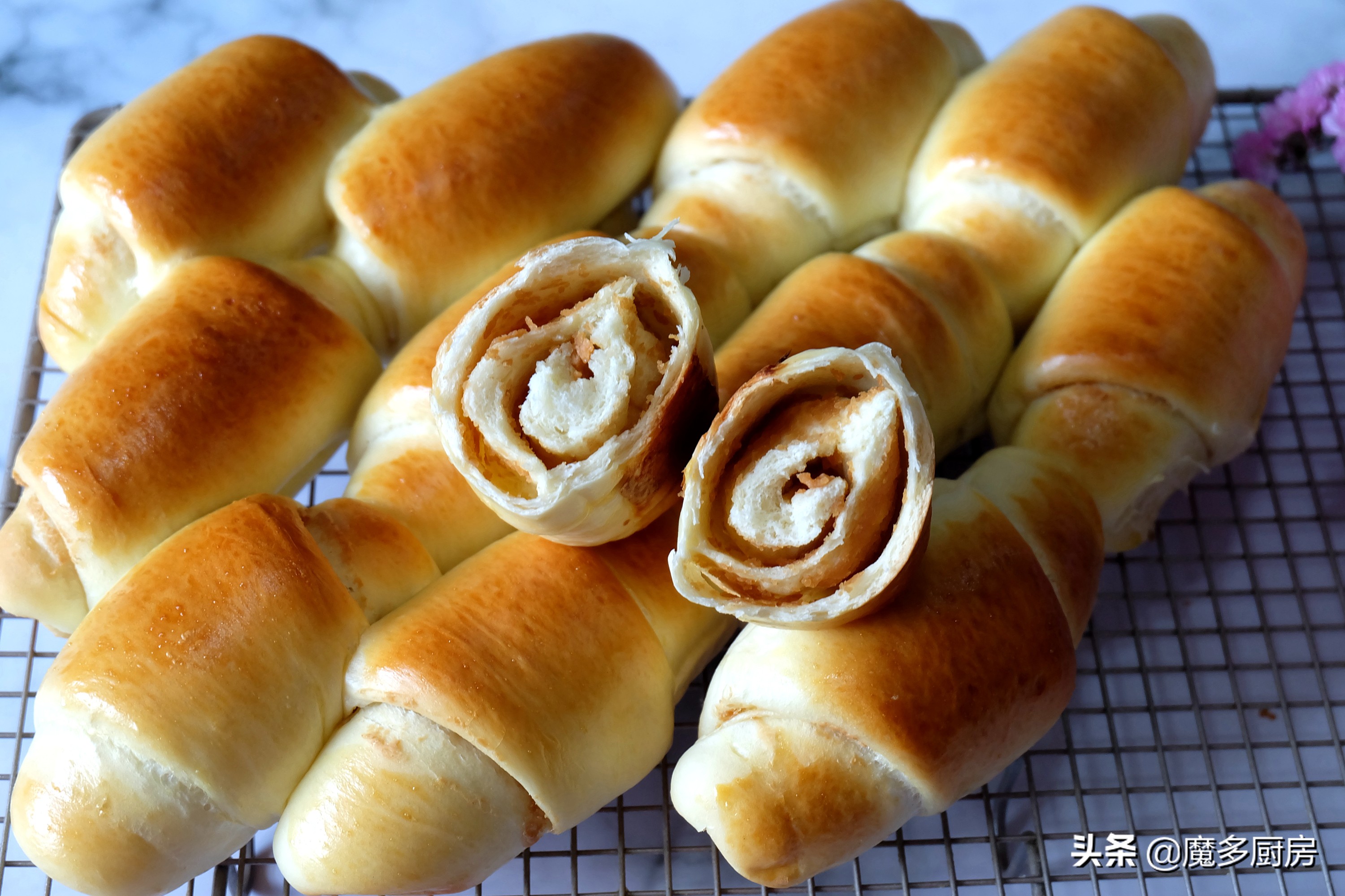 全職媽媽在家烤麵包，配方自己改，低糖無油更健康，做法太簡單了