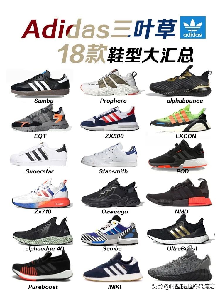 Adidas阿迪达斯全系列鞋型大汇总（三叶草篇上）