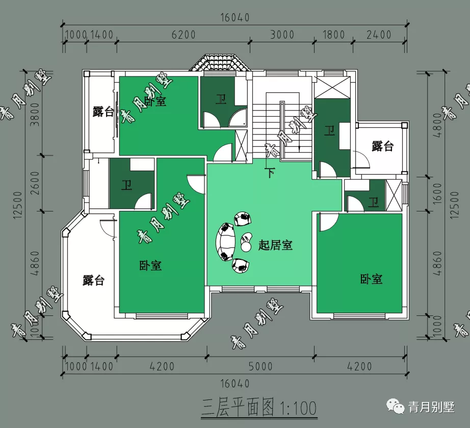 18.44×12.5米三层小别墅，下沉式转角客厅，匠心设计