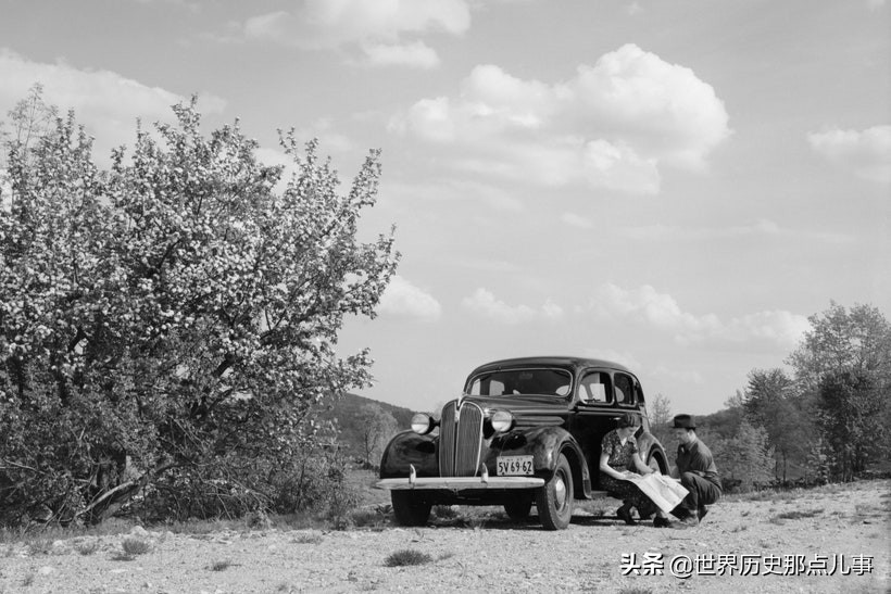 20世纪真实老照片：美国人为何喜欢自驾游？这是