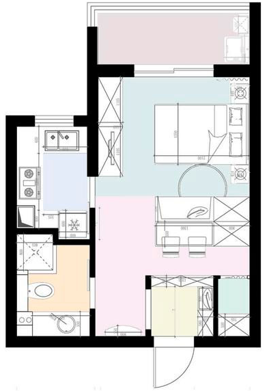 人生第一套小公寓，简洁大方又功能齐全，一人独居很舒适，晒晒