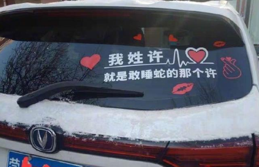 姓氏車貼火了！容我先做個(gè)自我介紹：我姓許，敢睡蛇的那個(gè)許