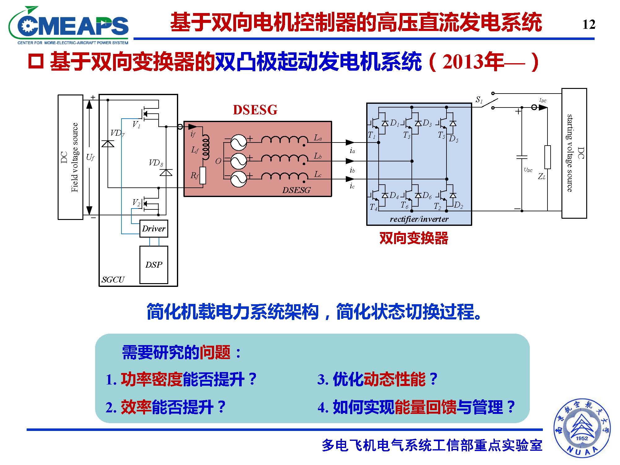 南航张卓然教授：多电飞机电力系统双向电机控制器的研究与应用