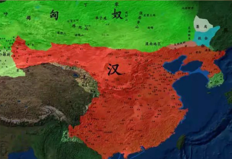 这是他离世时汉朝的疆域版图:这是他上位时汉朝的疆域版图