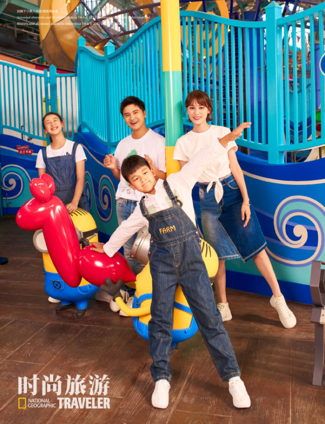 田亮一家环球影城拍大片，13岁森碟个头直追妈妈，颜值气质双绝