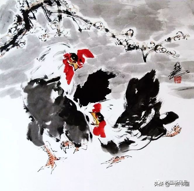 林成翰：画鸡极富夸张，但满纸情趣