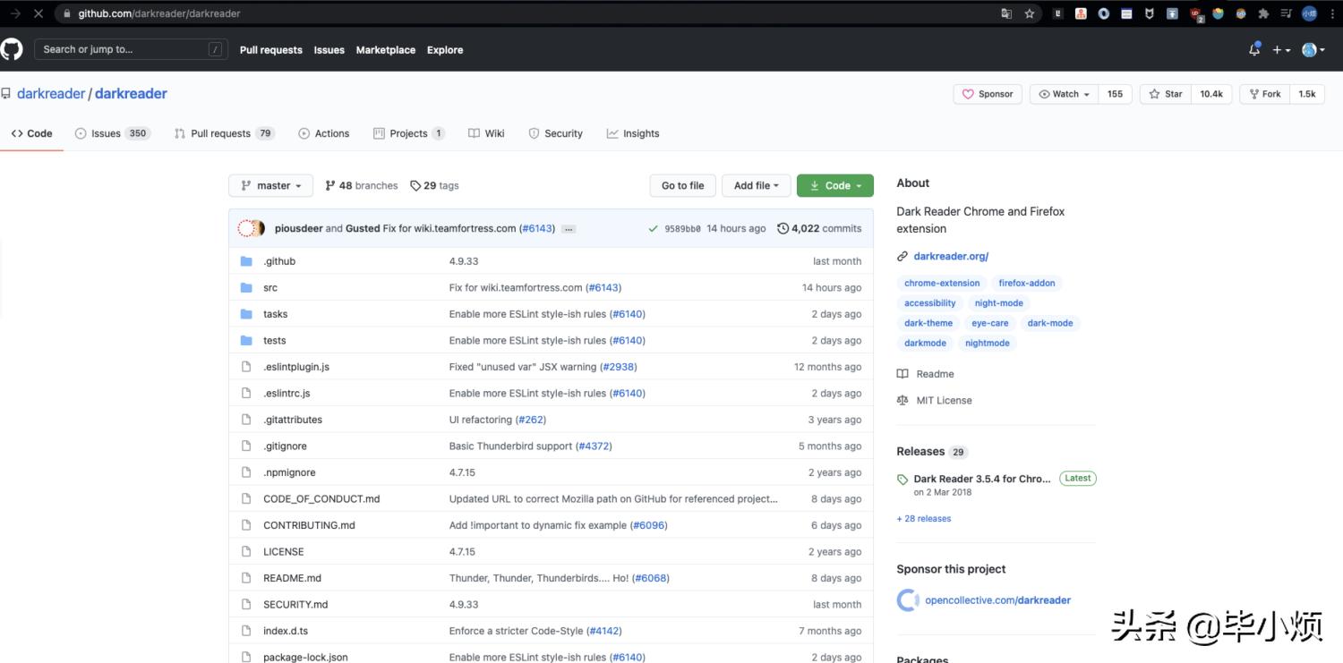 Great, this browser plugin allows all websites to support dark themes ...