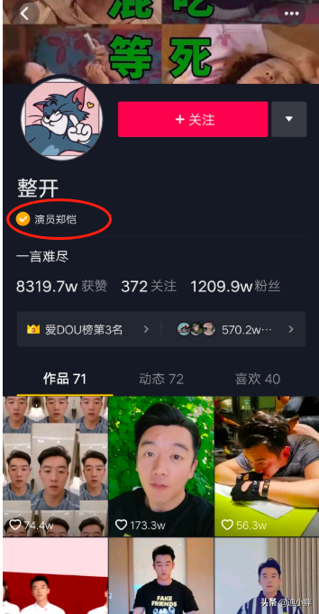 郑恺被粉丝怼是高仿号，郑恺抖音终于认证了#郑恺