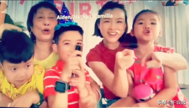 陳豪離家依舊收穫滿滿的愛陳茵媺攜子女在家為其隔空慶生