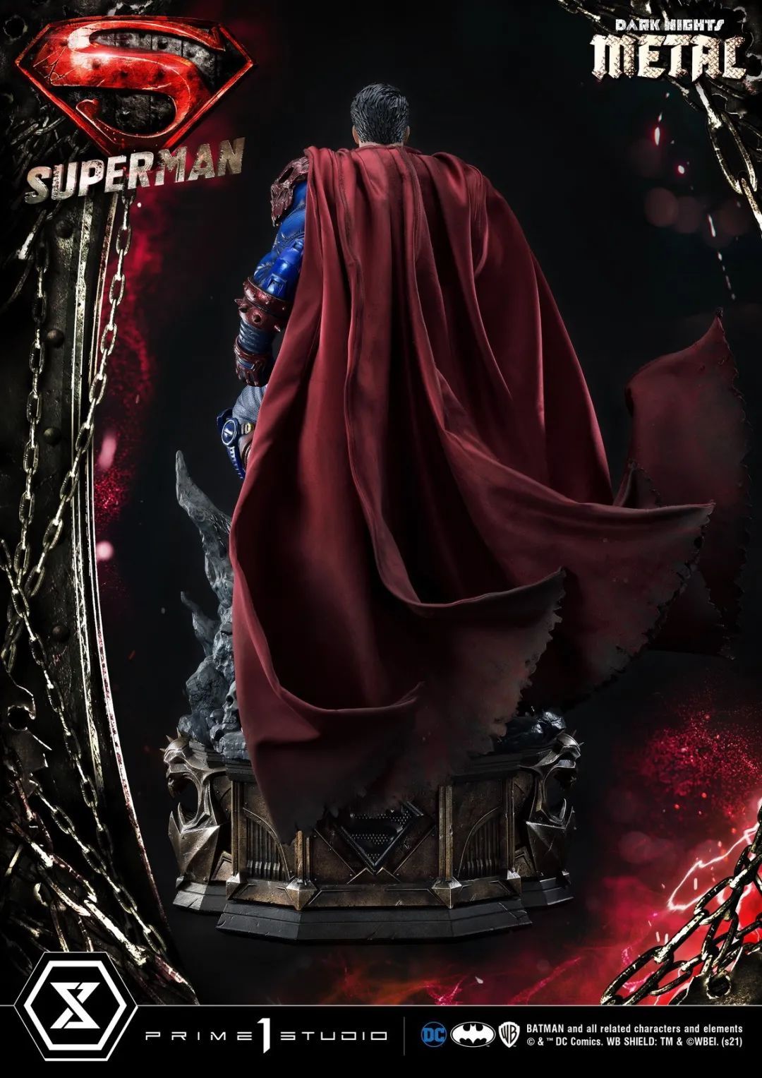 P1s推出《暗黑之夜：金属》超人，黑暗多元宇宙造型帅爆