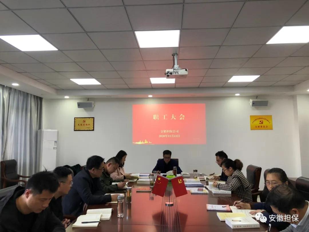 金繁担保公司组织学习十九届五中全会公报精神