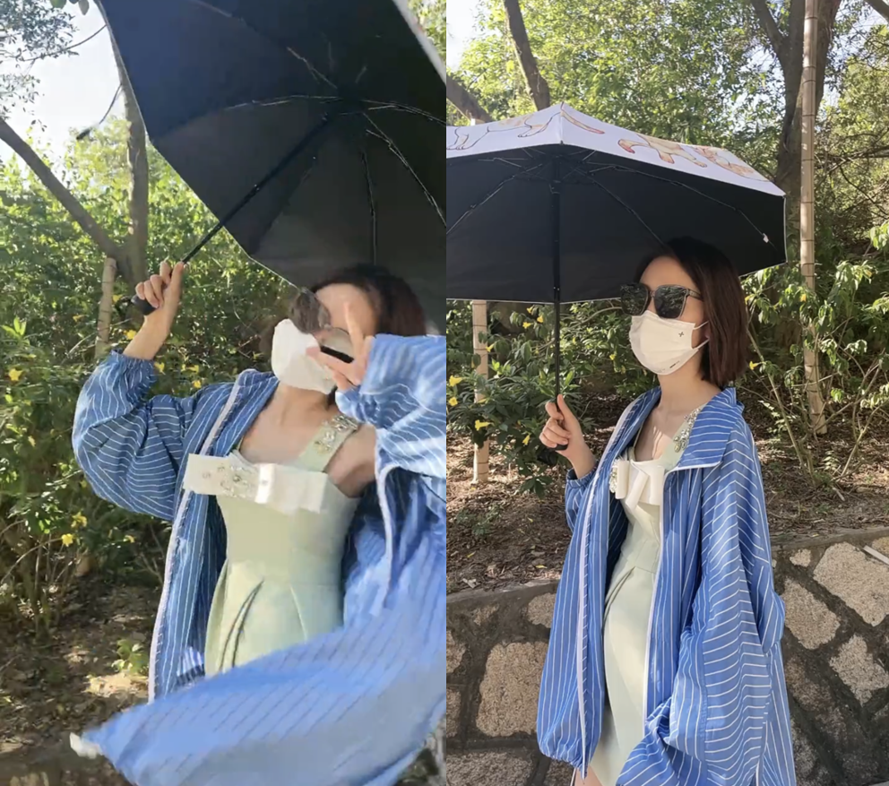 唐艺昕的小肚子真挺，这么宽松的外套，感觉张