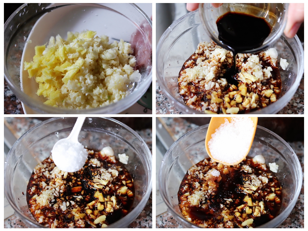 1斤排骨、2頭大蒜，丟進電飯鍋裡，出鍋沒想到如此美味，真饞人