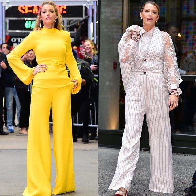 Blake Lively is good at wearing it during pregnancy!Wearing a long ...