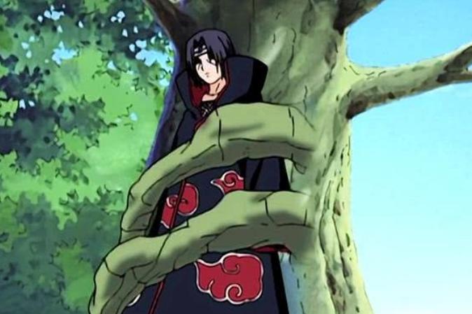 Why did Itachi put his hand on his collar?It's not just pretending to
