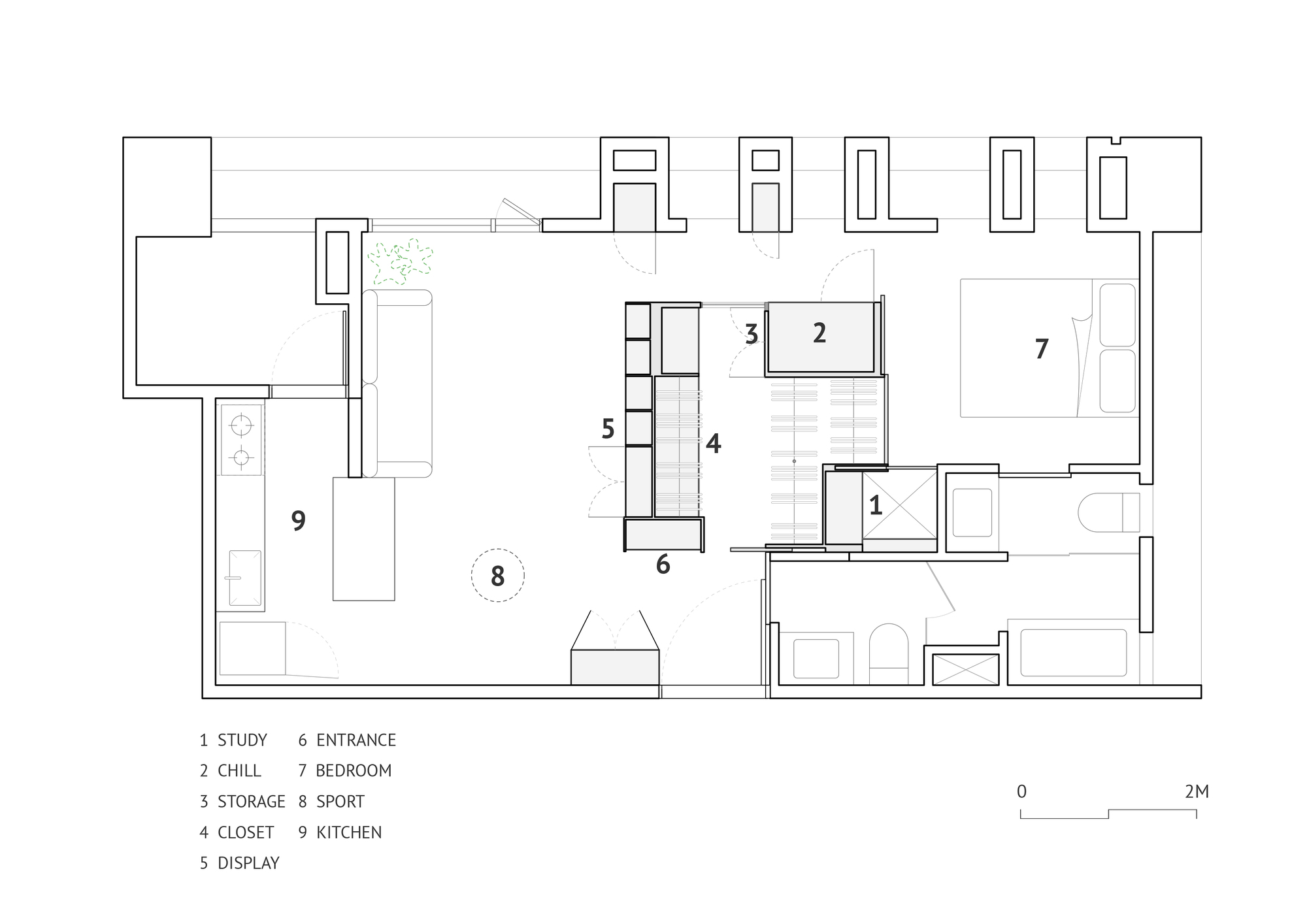 多环形流线玩转45m²公寓，小家秒变健身房