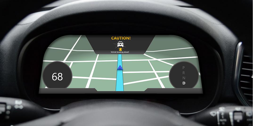 V2X-based vehicle warning system UI design 