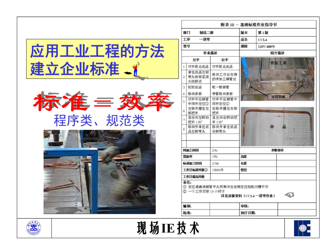 「标杆学习」工业工程之标准资料法