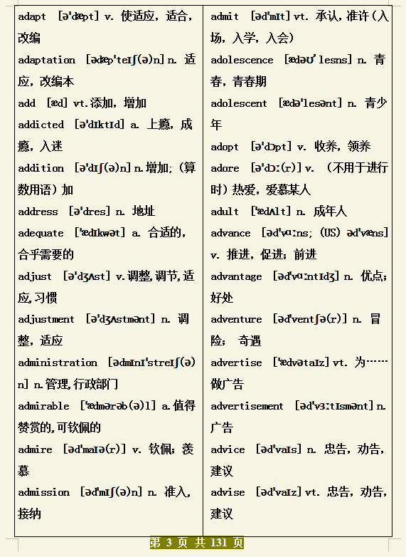 高中英语：3500个单词汇总,打印出来,随时随地记，再也不用翻书了