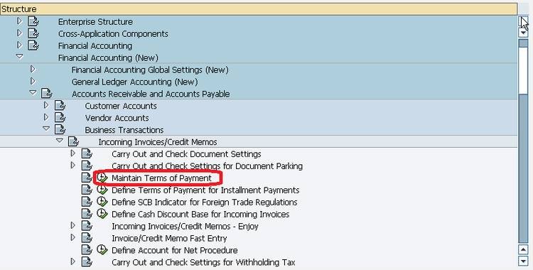 SAP Payment Terms 付款条件
