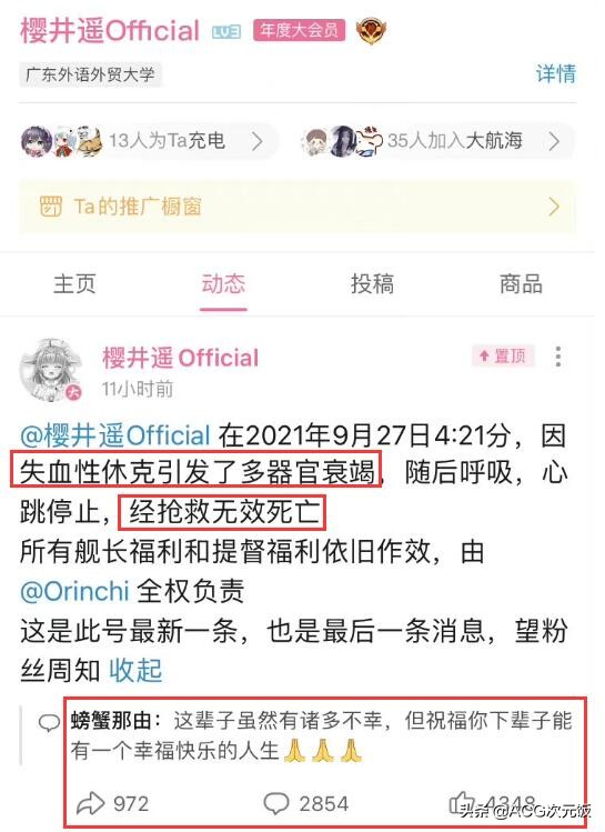 虛擬主播發文宣告去世，引眾網友悲傷感慨，卻發現只是一場戲