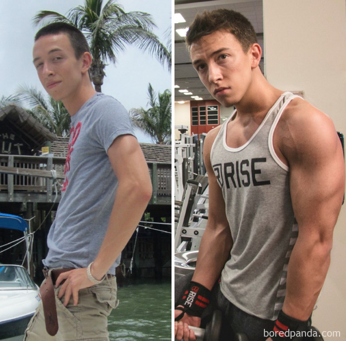 男士健身前後對比照，健身後不僅變帥了很多，個個成為型男