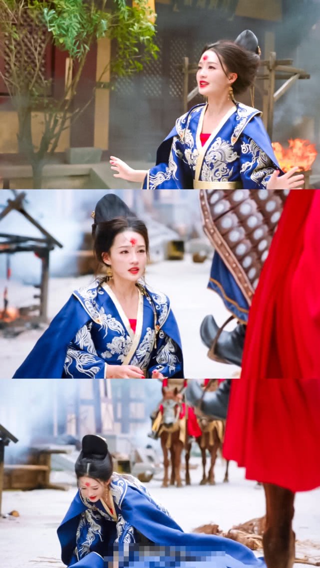 影视剧之中蓝色婚服，李沁和热巴清新动人，却都不及女神郭碧婷