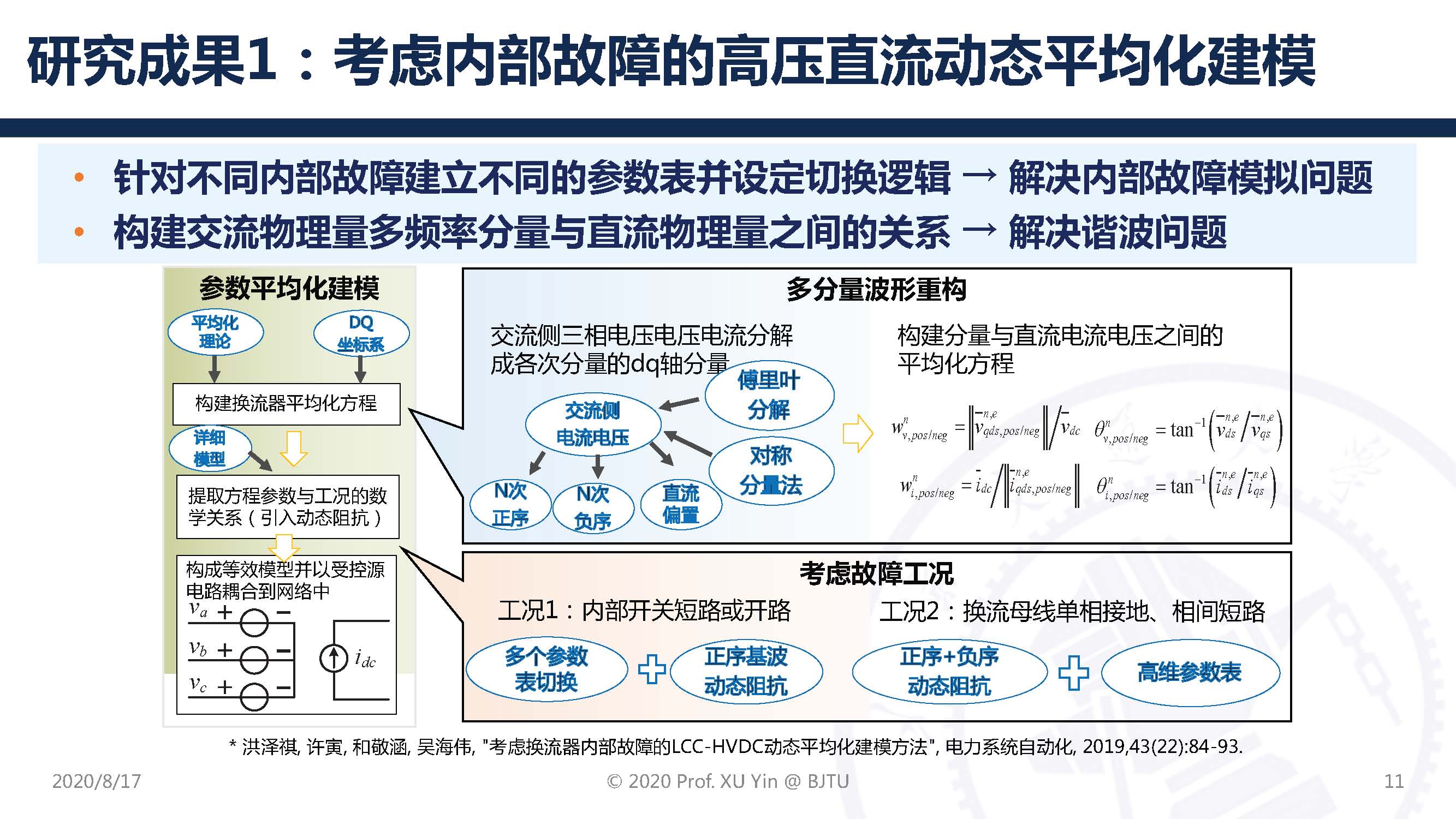 北京交通大学许寅教授：高压直流输电系统动态平均化建模及应用