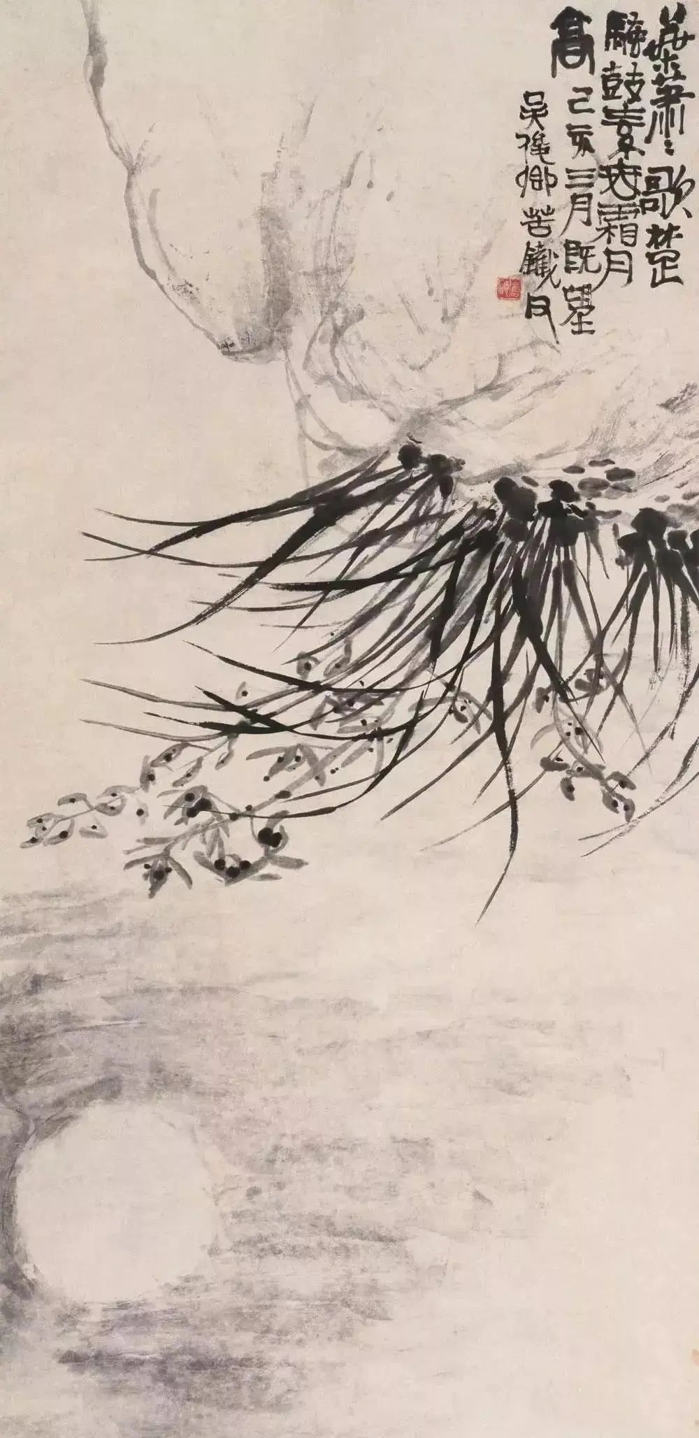 Wu Changshuo writes orchids, simple and elegant - iMedia