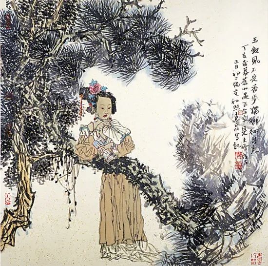 柔美多姿，仪态万方——著名画家徐惠泉以工笔重彩将东方女性的美跃然纸上