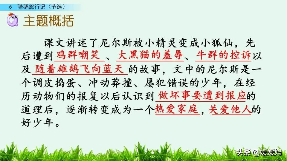 六年级下册语文第6课《骑鹅旅行记(节选)》图文详解及同步练习