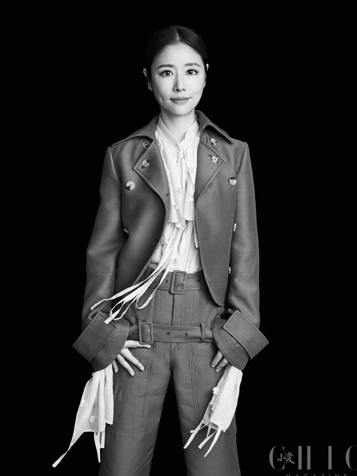 Ruby Lin Is On The Cover Of The Magazine Wearing A One Shoulder Denim