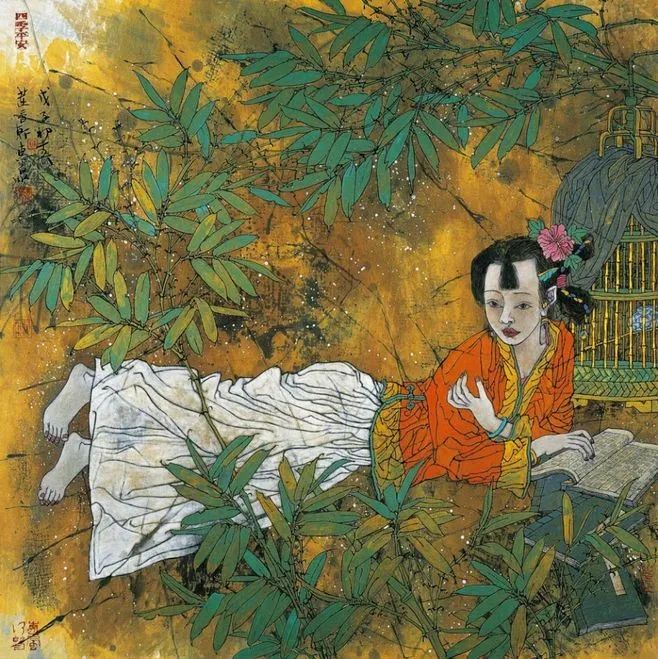 柔美多姿，仪态万方——著名画家徐惠泉以工笔重彩将东方女性的美跃然纸上