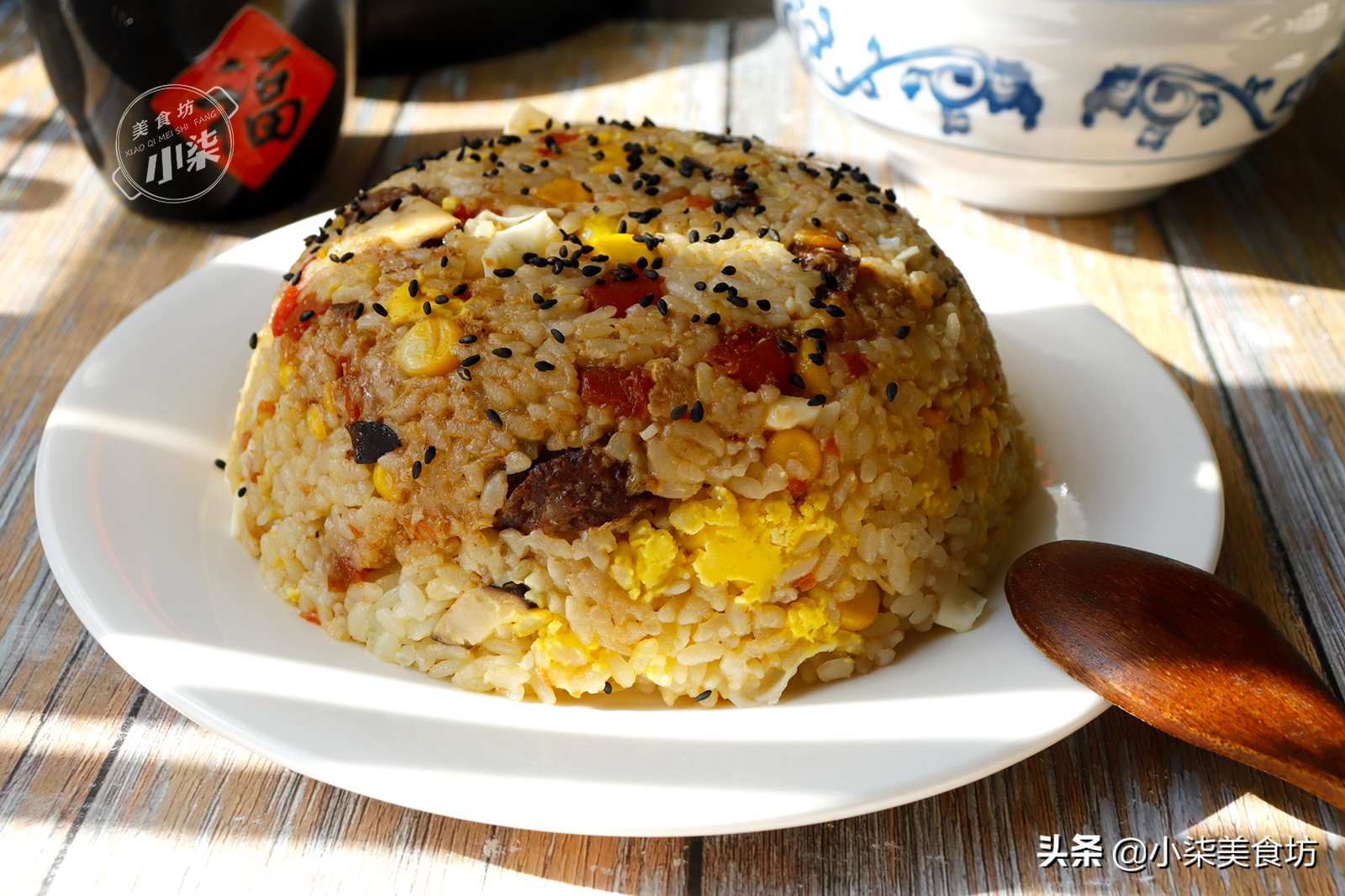 大米別直接蒸了，打3個雞蛋，老保姆拿手絕活，過年就要這樣吃