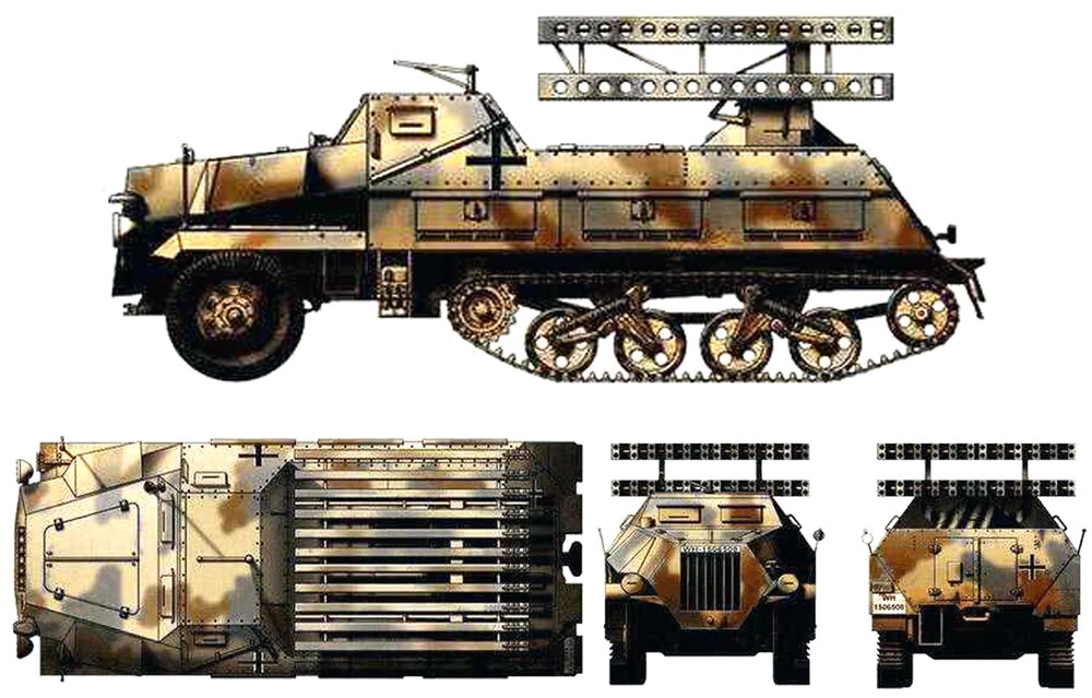 The 251 1 Sd Kfz 4 1 Half Track Armored Rocket Launcher Of The German