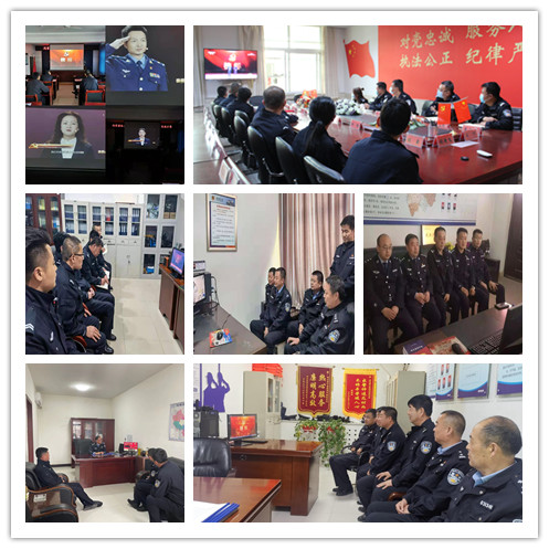 靖边县公安局组织民辅警集中观看《榜样5》