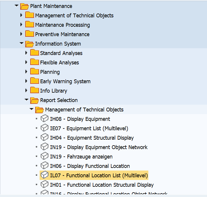 SAP PM入門系列23 - IL07 功能位置 List