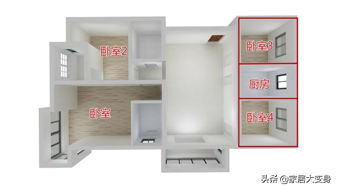 梦想家 ▏131㎡居然有四室一厅，最小卧室7平米被借用做什么？