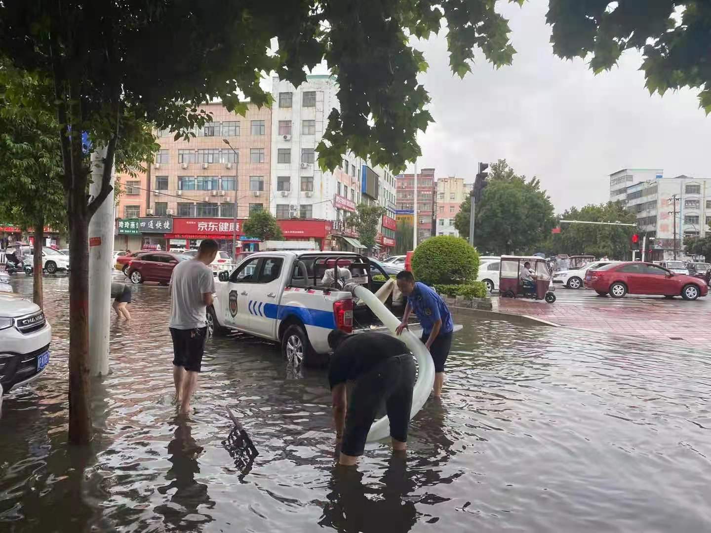 |直击鹿邑防汛一线