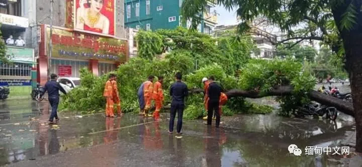 缅甸遭遇强风暴雨冰雹袭击，多个城市一片狼藉