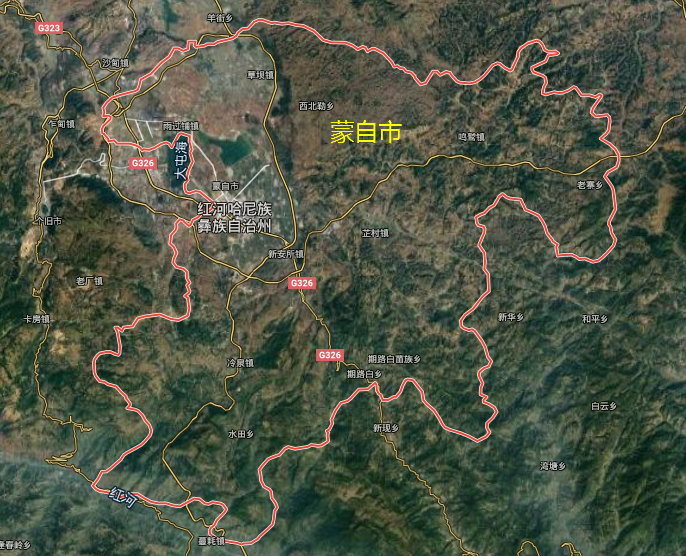 中国蒙自市与越南老街市：都是边境小城，地形