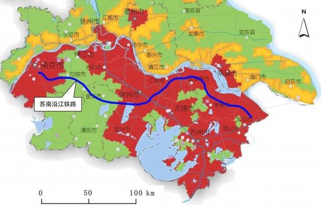 江苏主导投资建设的一条城际铁路，西接南京，东可快速接入上海