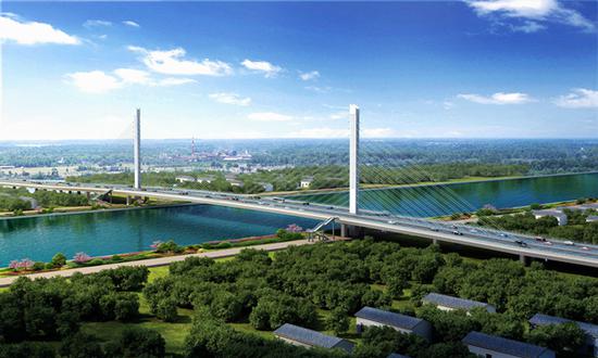 上海市松江区泖港大桥老桥开始拆除：新桥建成