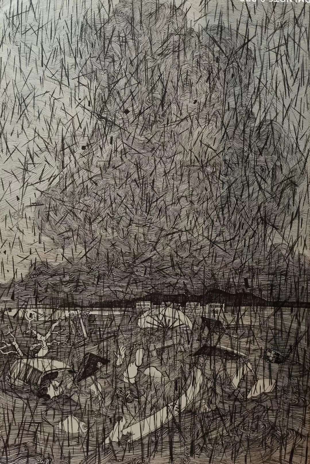 当代画家|游思，车宝田钢笔线描艺术