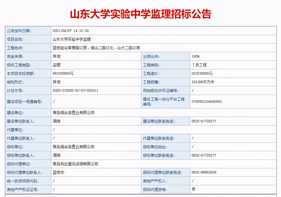 山东大学实验中学怎么样?占地面积162.12亩(图1)