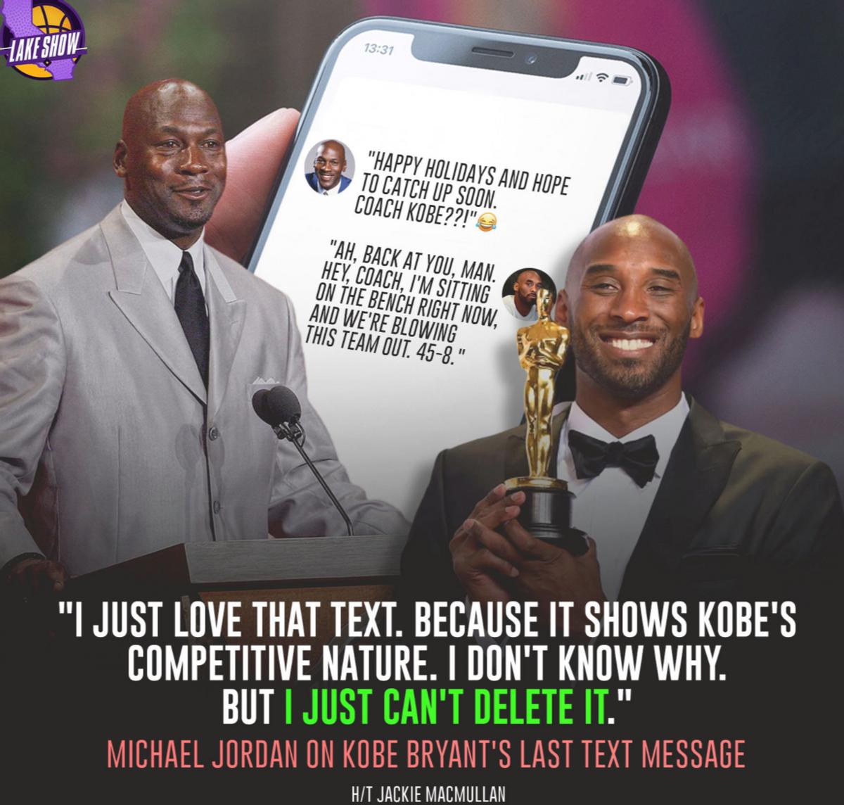 Jordan exposed the last text message exchange with Kobe I hope to get