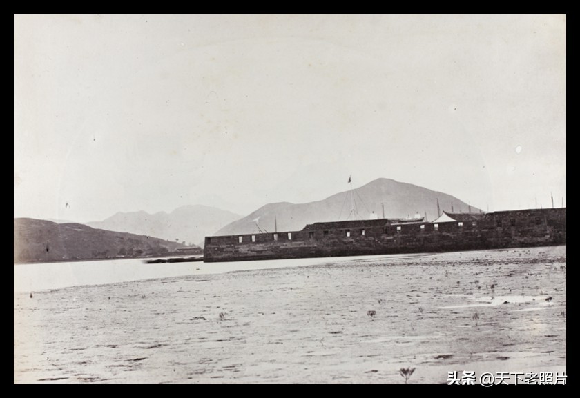 1870年代宁波镇海老照片，镇海城门城墙、招宝山、海防炮